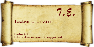 Taubert Ervin névjegykártya